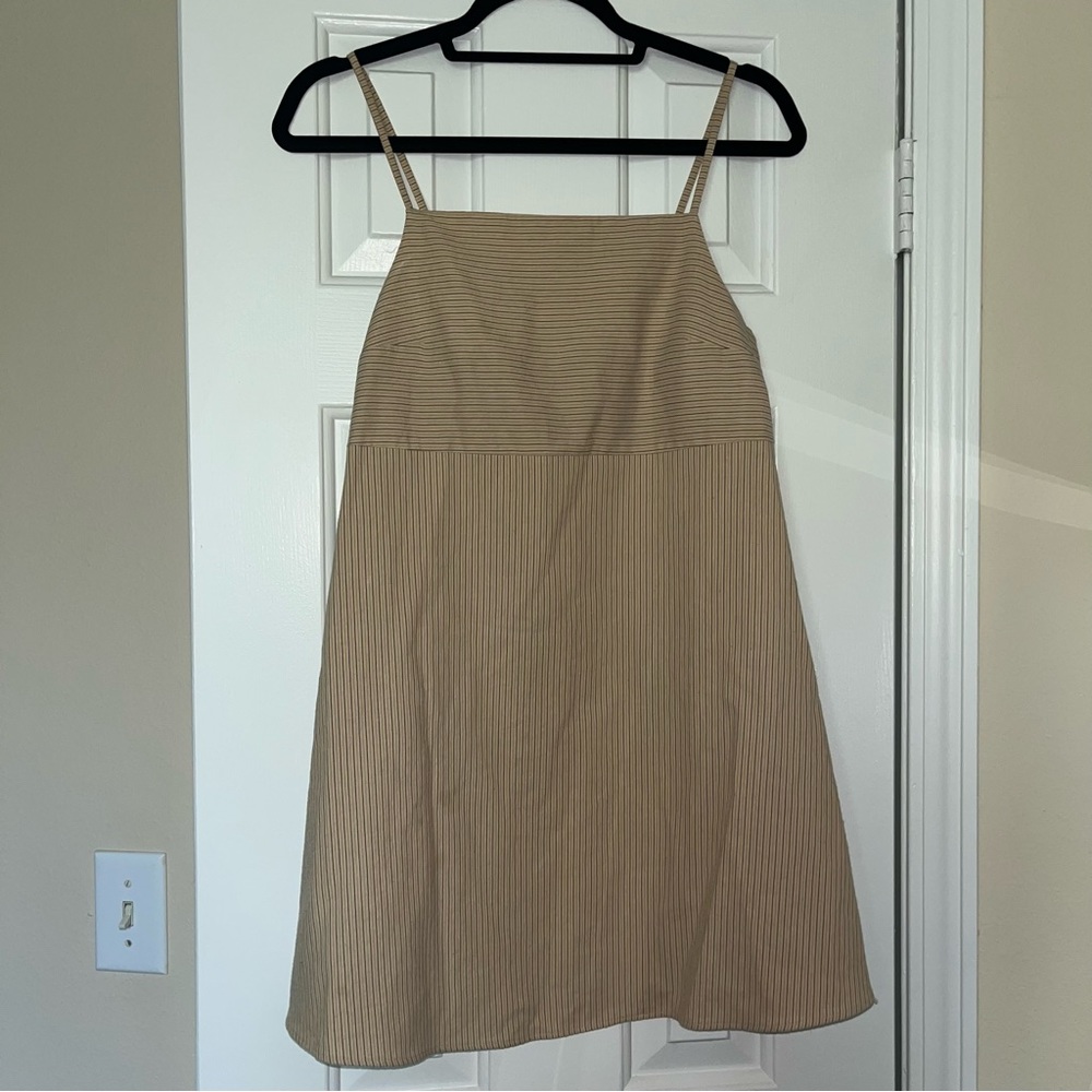Striped Tan Zara Mini Dress - Picture 4 of 6